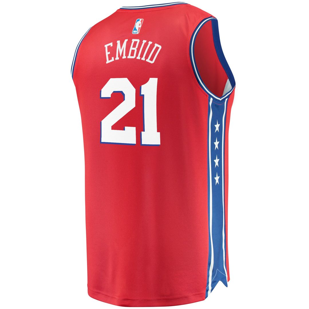 Joel Embiid Philadelphia 76ers Fanatics Youth 2019/20 Fast Break Replica Player Team Jersey - Statement Edition - Red