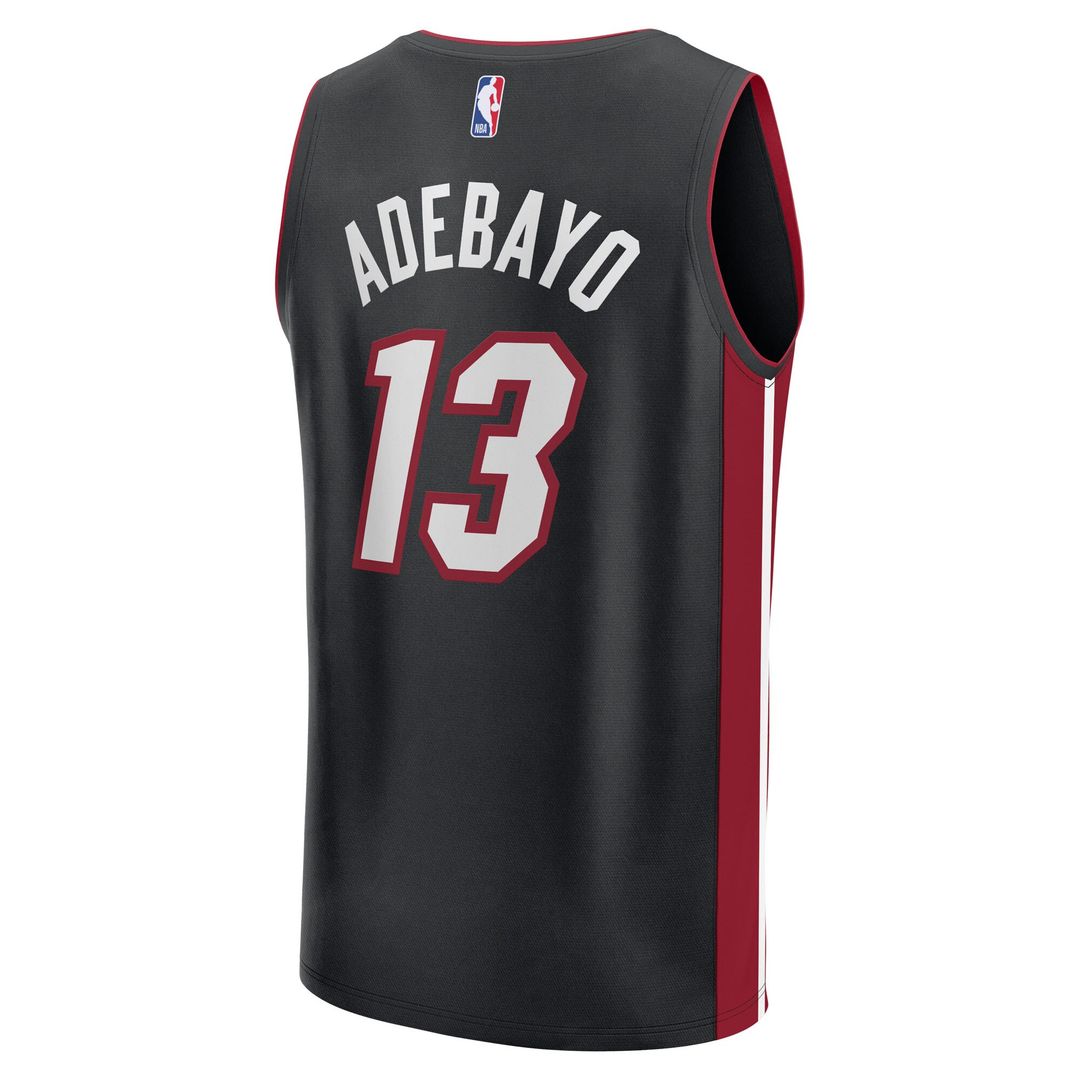 Bam Adebayo Miami Heat Fanatics Youth Fast Break Player Replica Jersey - Black - Icon Edition