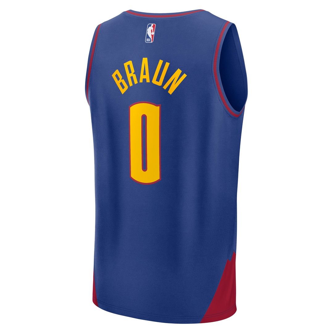 Christian Braun Denver Nuggets Fanatics Fast Break Player Replica Jersey - Statement Edition - Blue