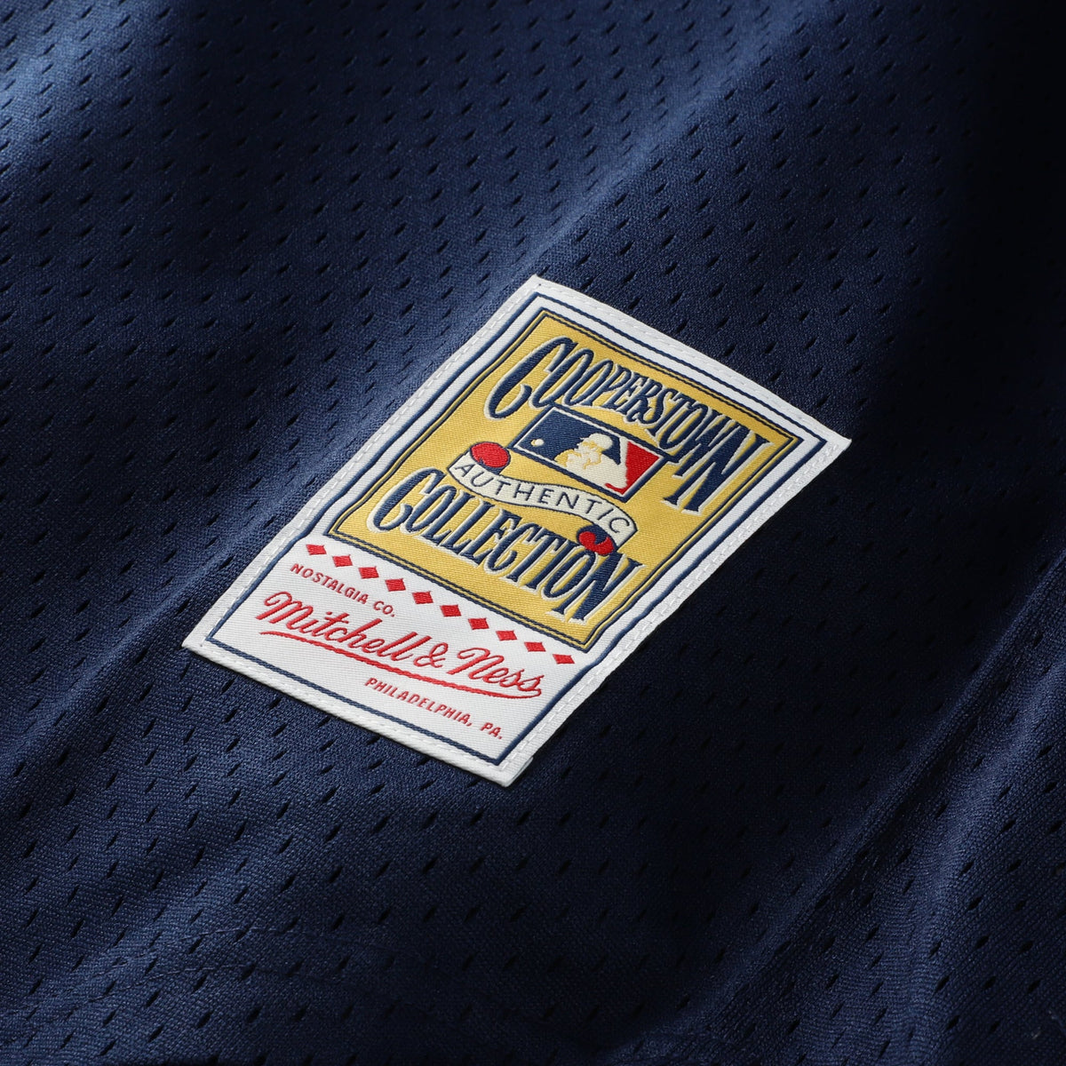 Men's New York Yankees Derek Jeter Mitchell & Ness Navy Cooperstown Collection Mesh Batting Practice Button-Up Jersey - 9