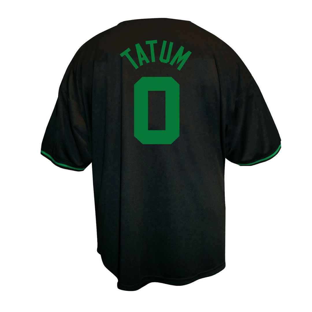 Jayson Tatum Boston Celtics Profile Big & Tall Name & Number Button - Up Jersey - Black