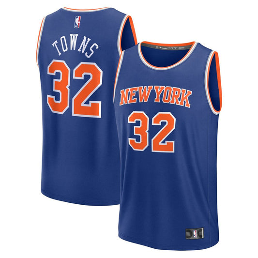 Karl - Anthony Towns New York Knicks Fanatics Youth Fast Break Player Replica Jersey - Blue - Icon Edition