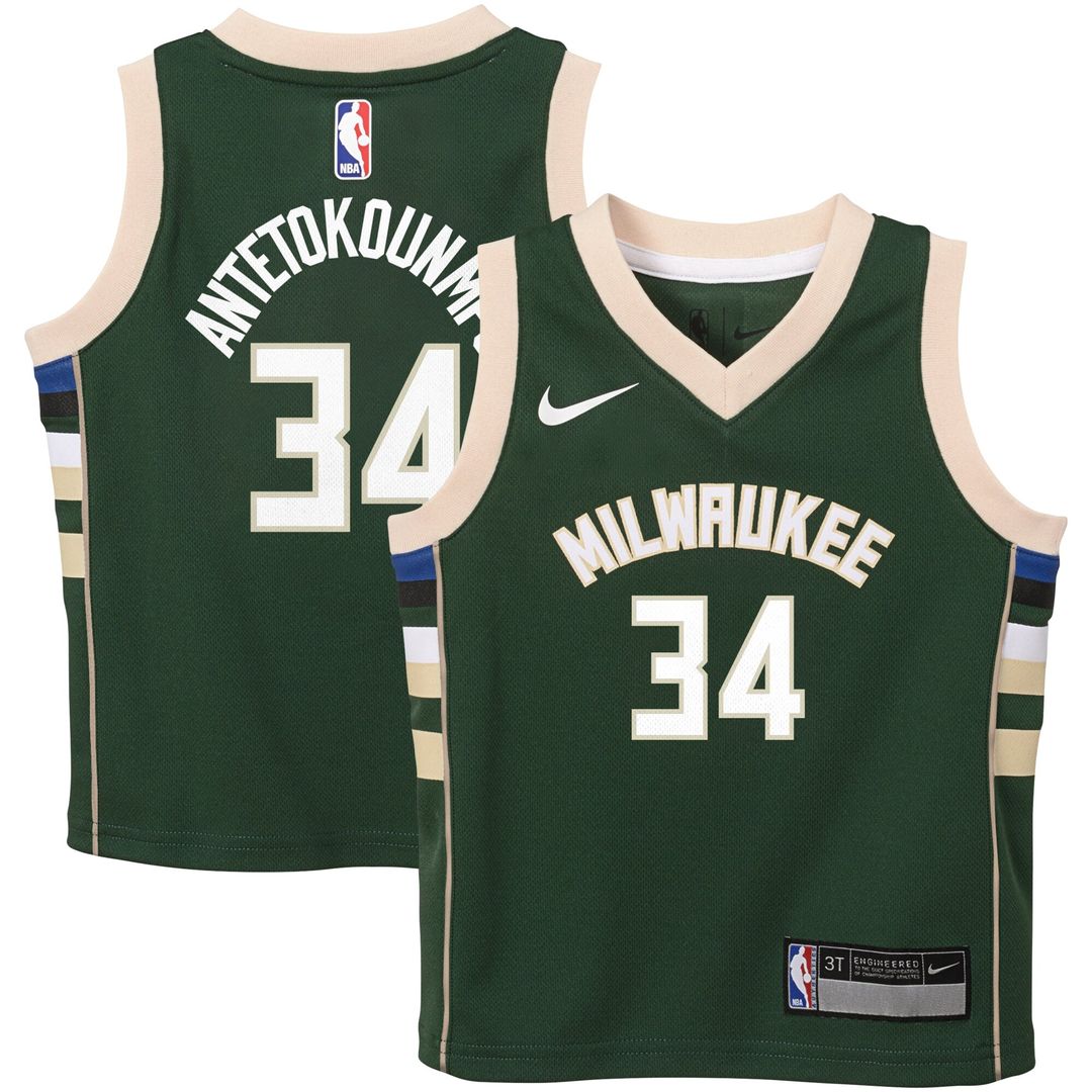 Giannis Antetokounmpo Milwaukee Bucks Nike Toddler Player Swingman Jersey - Icon Edition - Green
