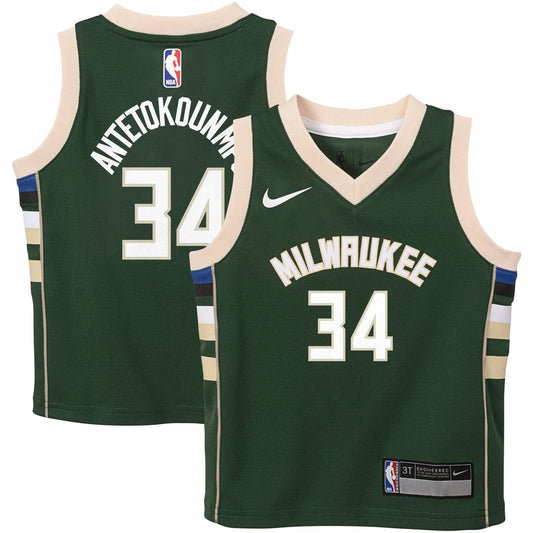 Giannis Antetokounmpo Milwaukee Bucks Nike Toddler Player Swingman Jersey - Icon Edition - Green