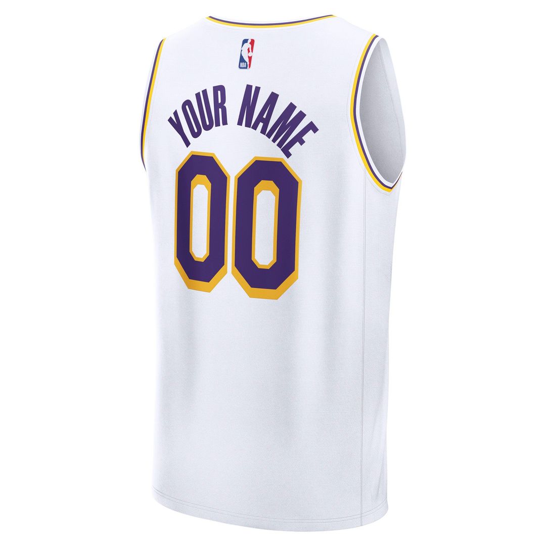 Los Angeles Lakers Fanatics Youth Fast Break Custom Replica Jersey - White - Association Edition