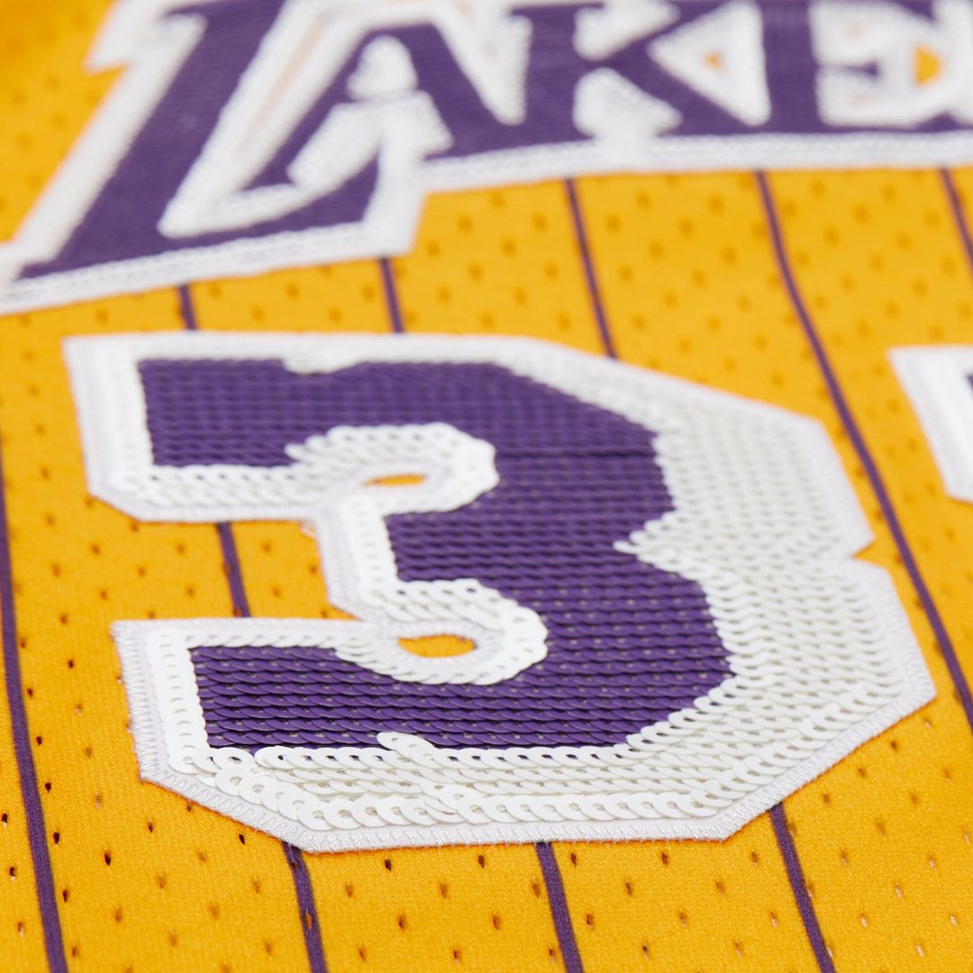 Magic Johnson Los Angeles Lakers Mitchell & Ness x DANNIJO Women's Fashion Cropped Basketball Jersey - Yellow