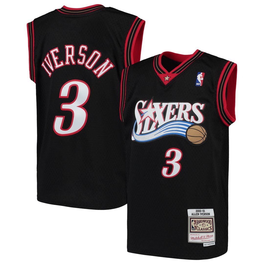 Allen Iverson Philadelphia 76ers Mitchell & Ness Youth 1996/97 Hardwood Classics Swingman Throwback Jersey - Red