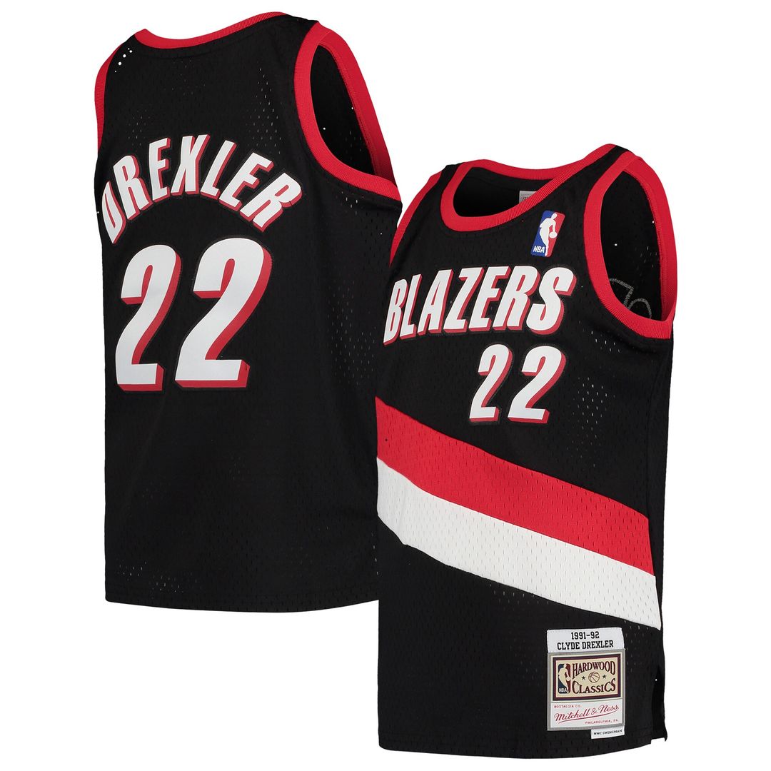 Clyde Drexler Portland Trail Blazers Mitchell & Ness Youth 1991/92 Hardwood Classics Swingman Jersey - Black