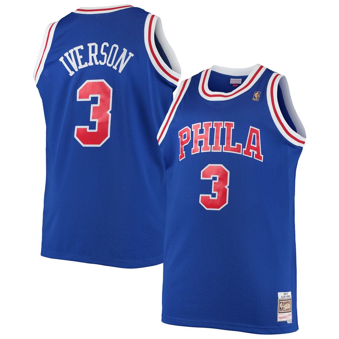 Allen Iverson Philadelphia 76ers Mitchell & Ness 2000/01 Big & Tall Hardwood Classics Swingman Jersey - Black