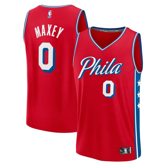 Tyrese Maxey Philadelphia 76ers Fanatics Fast Break Player Replica Jersey - Statement Edition - Red