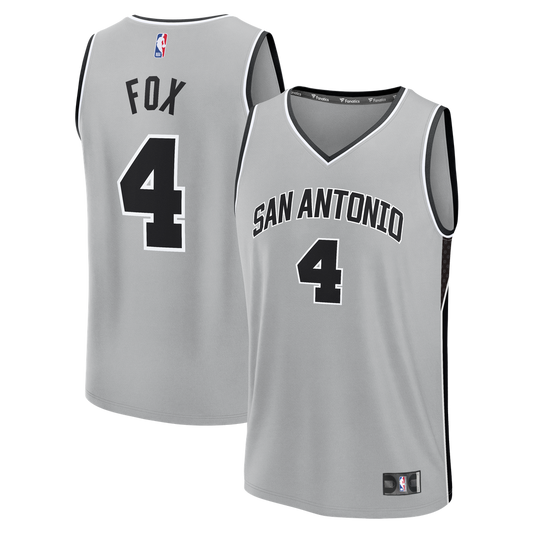 De'Aaron Fox San Antonio Spurs Fanatics Youth Fast Break Jersey - Statement Edition - Silver