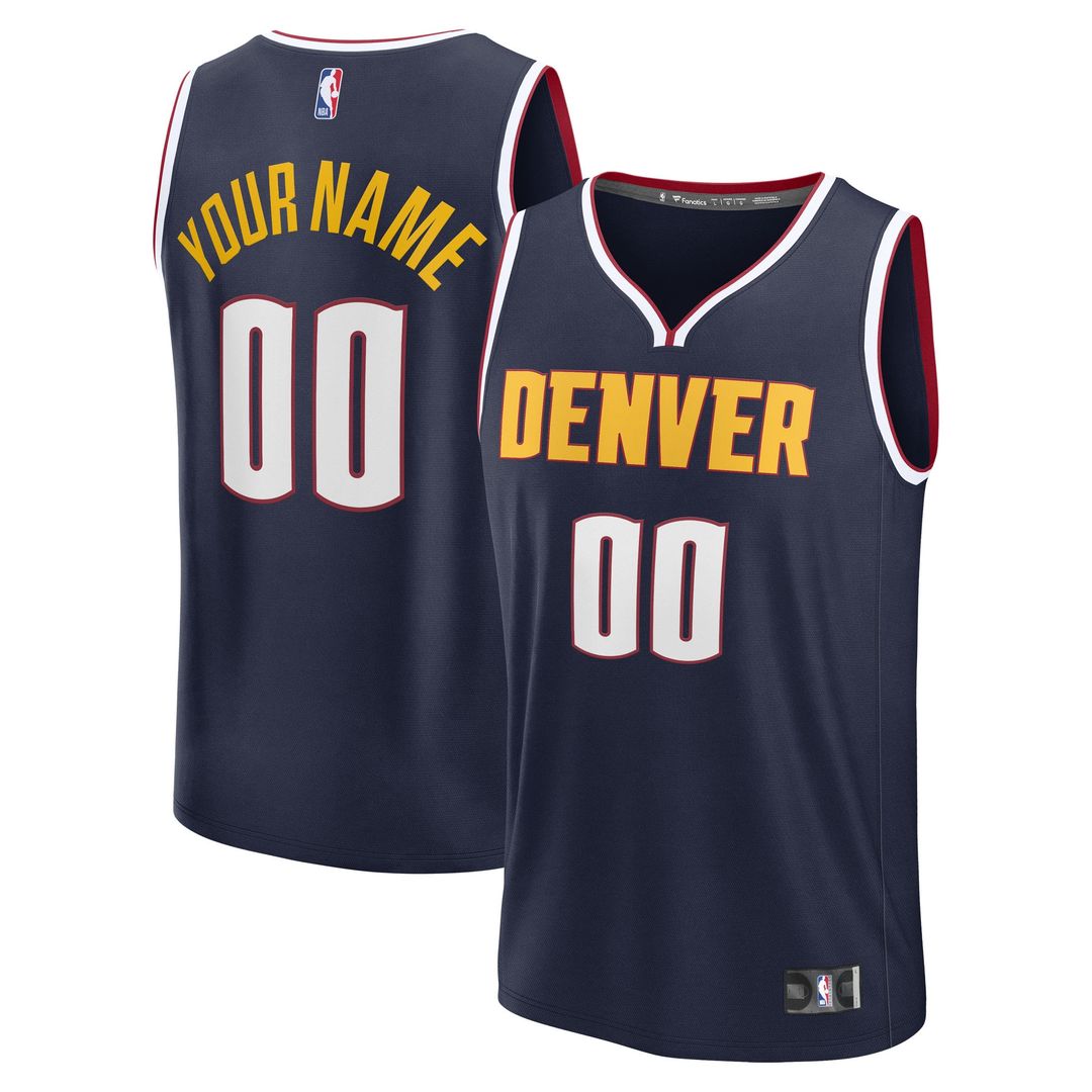Denver Nuggets Fanatics Youth Fast Break Custom Replica Jersey - Blue - Statement Edition