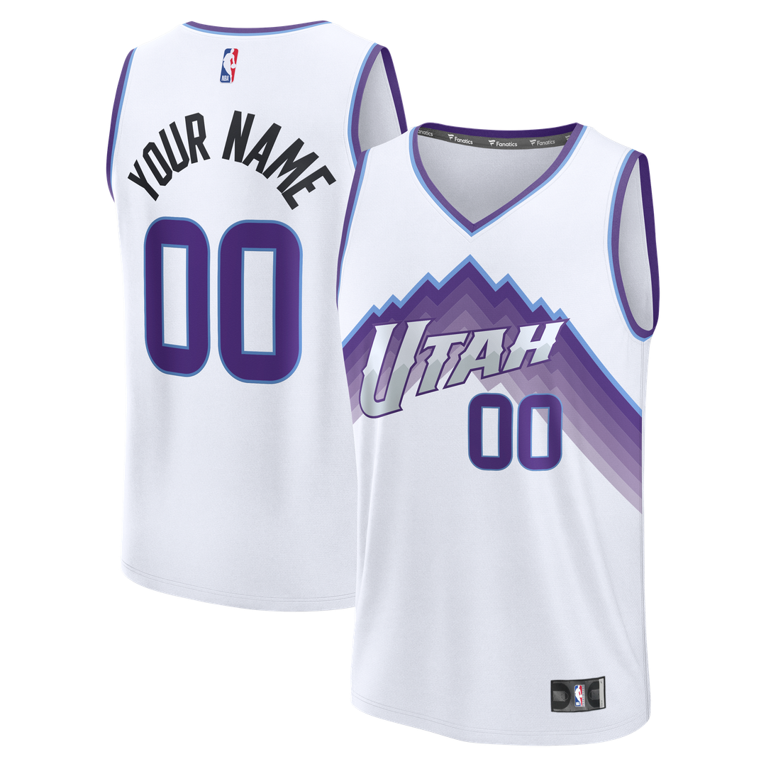 Utah Jazz Fanatics Youth Fast Break Custom Replica Jersey - Black - Statement Edition