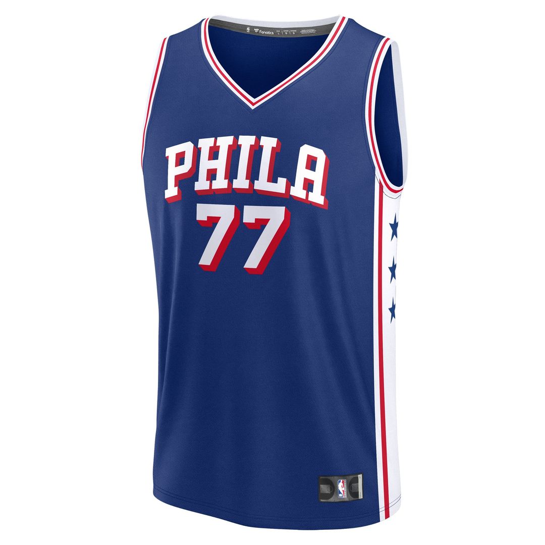 V. J. Edgecombe Philadelphia 76ers Fanatics 2025 NBA Draft First Round Pick Fast Break Replica Jersey - Icon Edition - Royal