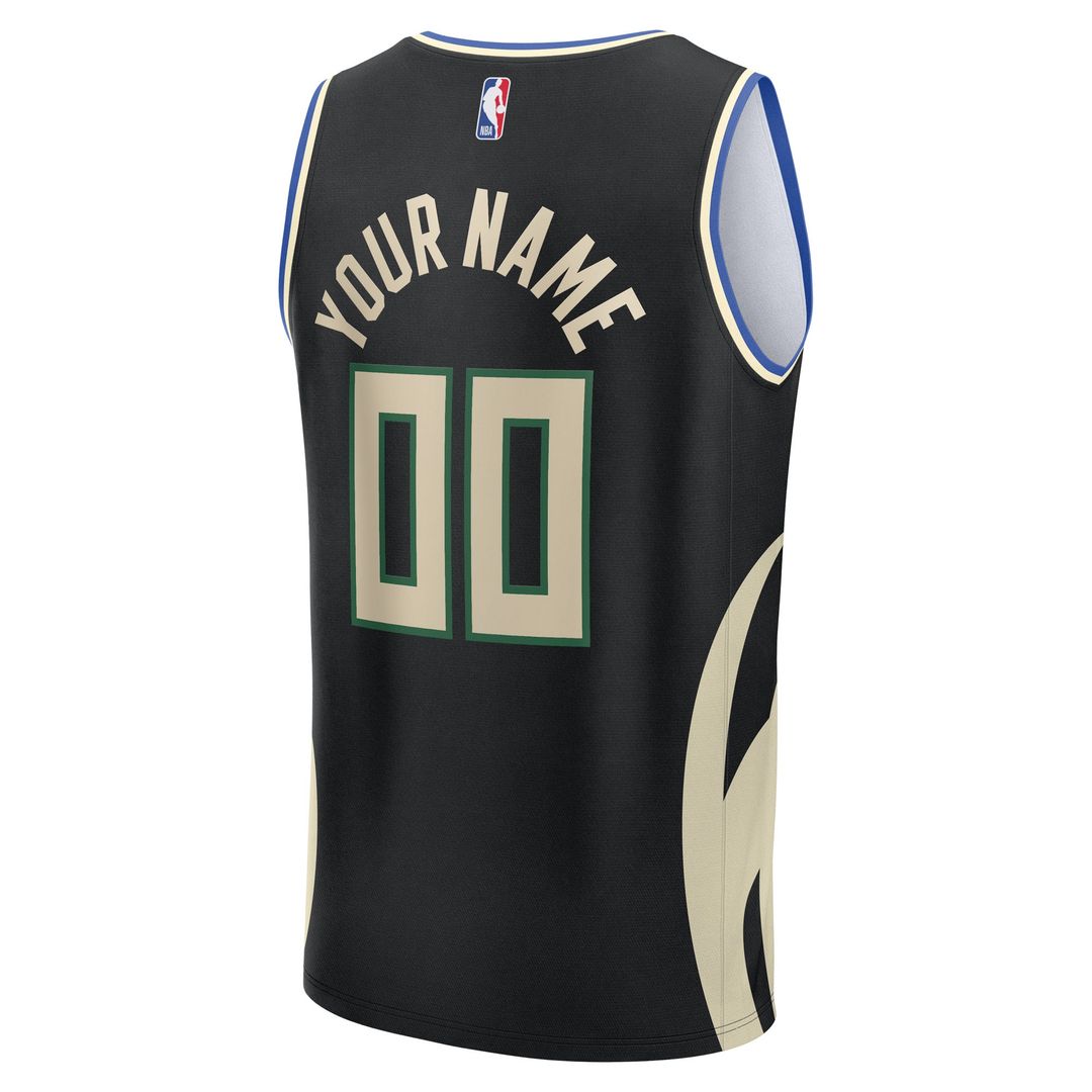 Milwaukee Bucks Fanatics Youth Fast Break Custom Replica Jersey - White - Association Edition