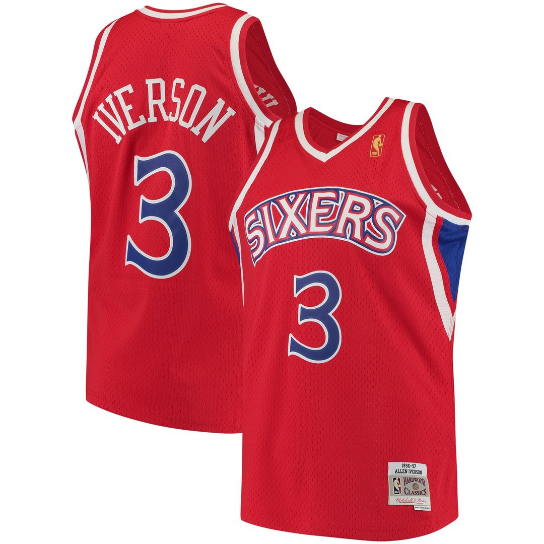 Allen Iverson Philadelphia 76ers Mitchell & Ness 2000/01 Hardwood Classics Swingman Jersey - Black