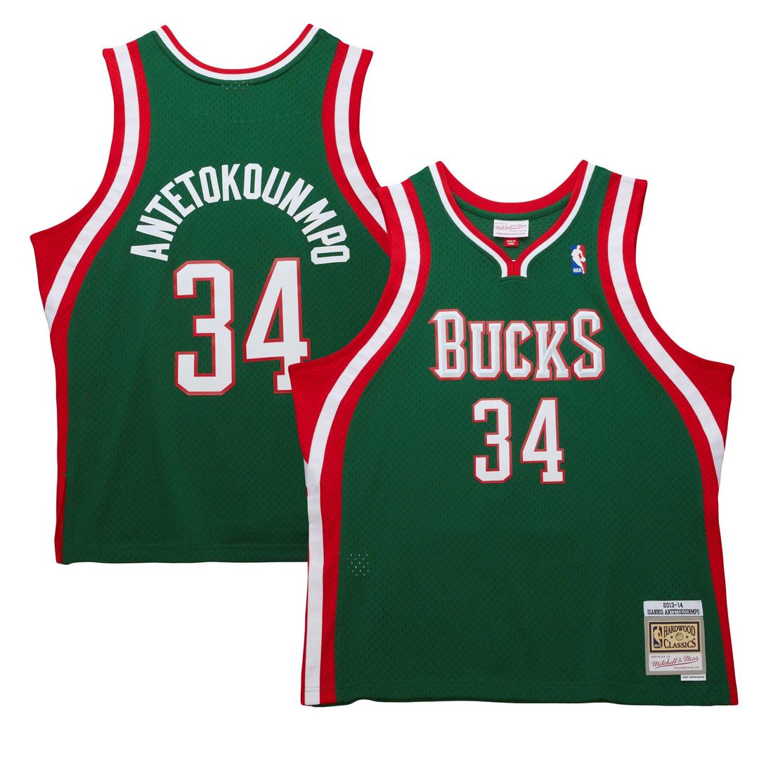 Giannis Antetokounmpo Milwaukee Bucks Mitchell & Ness 2014/15 Hardwood Classics Swingman Jersey - Red