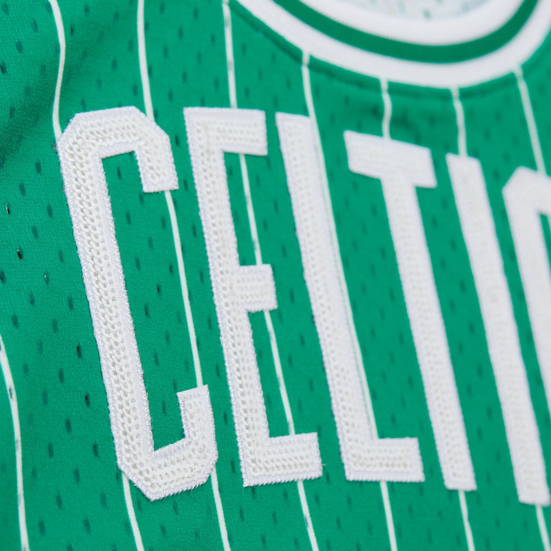 Larry Bird Boston Celtics Mitchell & Ness x DANNIJO Women's Fashion Cropped Basketball Jersey - Kelly Green