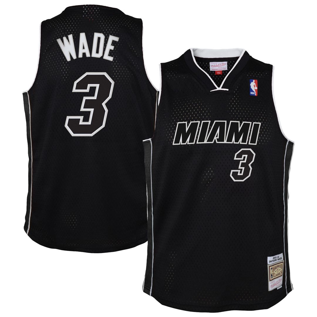Dwyane Wade Miami Heat Mitchell & Ness Youth 2011/12 Hardwood Classics Swingman Alternate Jersey - Black