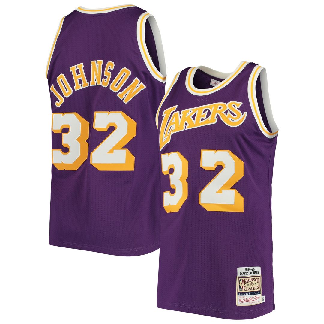 Magic Johnson Los Angeles Lakers Mitchell & Ness 1984/85 Hardwood Classics Authentic Jersey - Gold