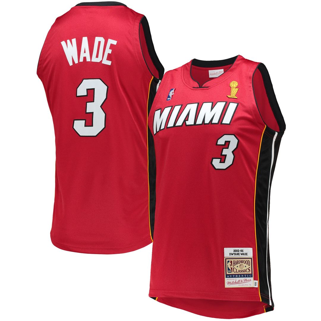 Dwyane Wade Miami Heat Mitchell & Ness 2005 - 06 Hardwood Classics Authentic Jersey - Red