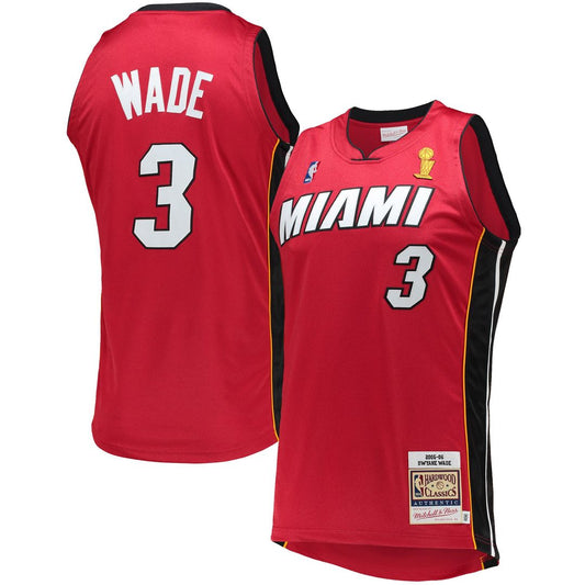 Dwyane Wade Miami Heat Mitchell & Ness 2005 - 06 Hardwood Classics Authentic Jersey - Red