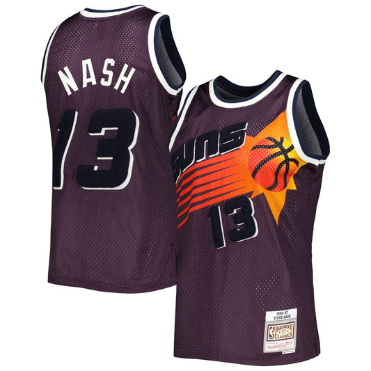 Steve Nash Phoenix Suns Mitchell & Ness 1996/97 Hardwood Classics Off - Court Swingman Jersey - Purple