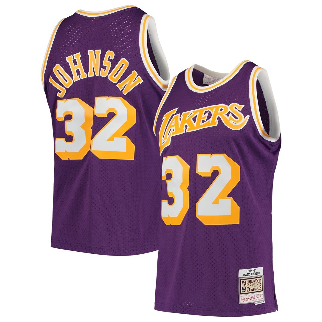 Magic Johnson Los Angeles Lakers Mitchell & Ness 1984/85 Hardwood Classics Swingman Jersey - Gold