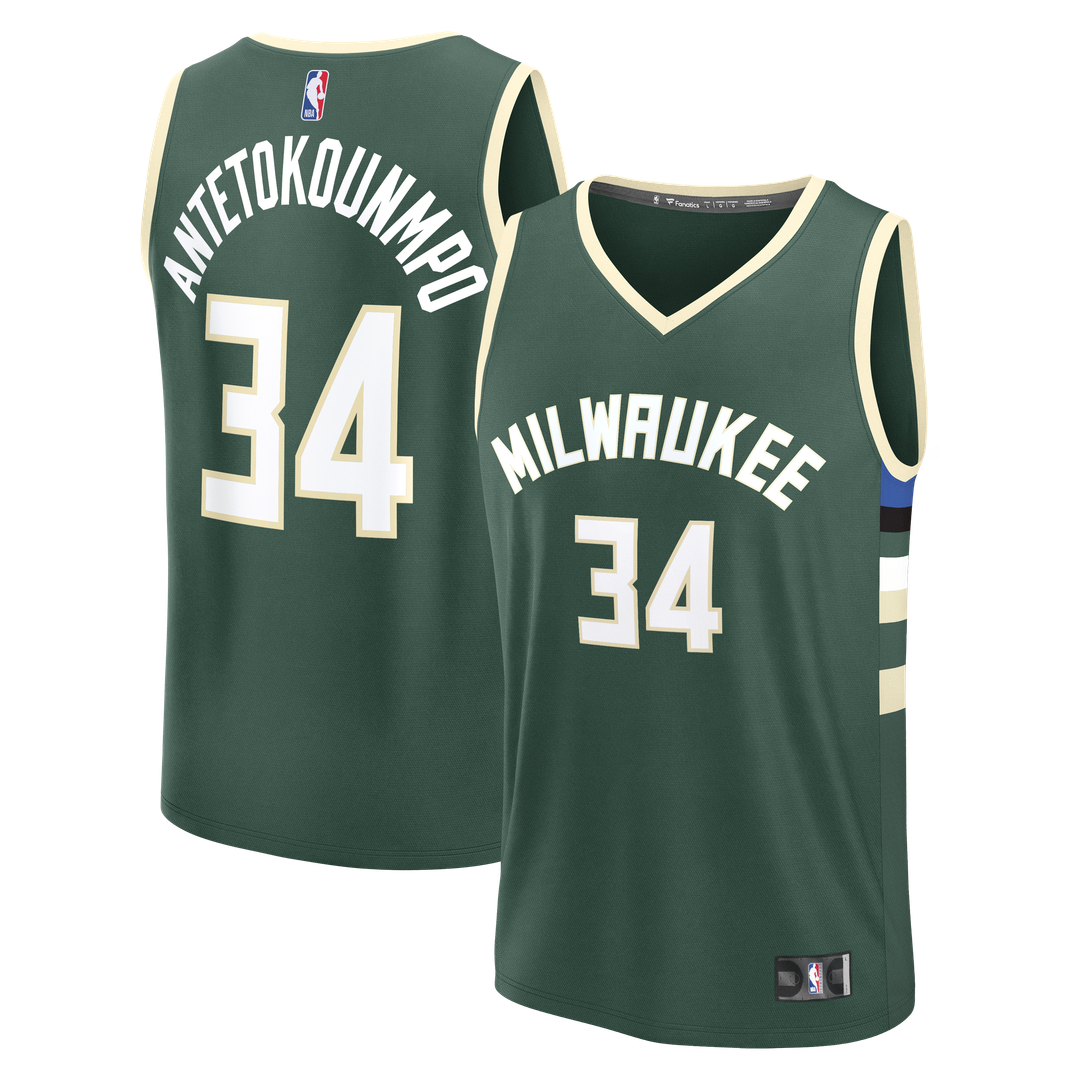 Giannis Antetokounmpo Milwaukee Bucks Fanatics Fast Break Player Replica Jersey - Icon Edition - Hunter Green