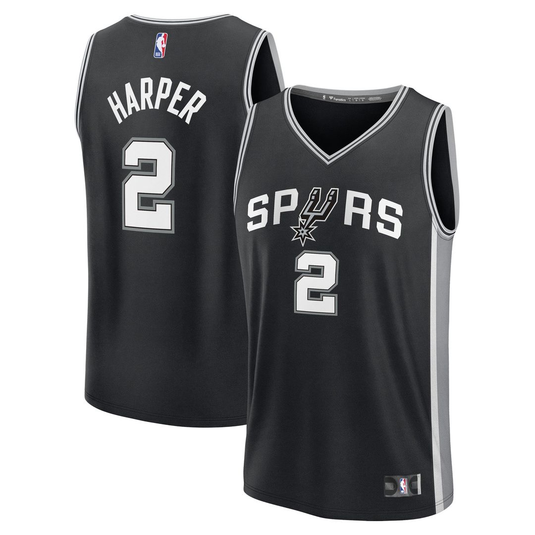 Dylan Harper San Antonio Spurs Fanatics 2025 NBA Draft First Round Pick Fast Break Replica Jersey - Icon Edition - Black