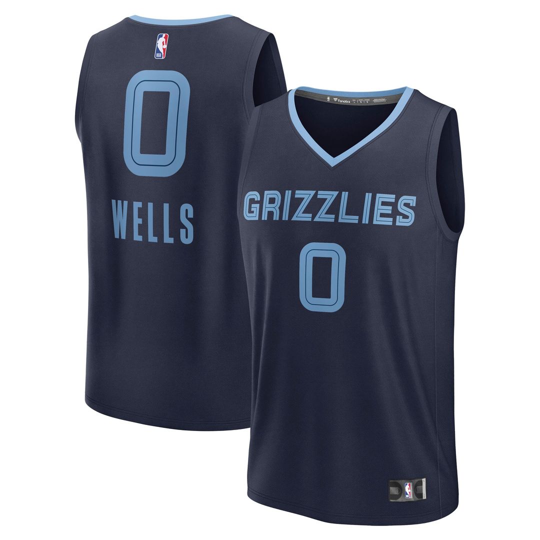 Jaylen Wells Memphis Grizzlies Fanatics Fast Break Player Replica Jersey - Icon Edition - Navy