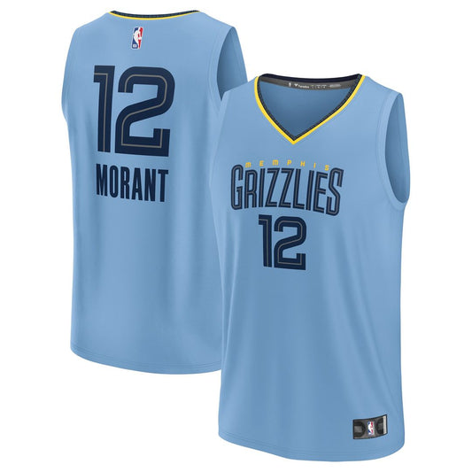 Ja Morant Memphis Grizzlies Fanatics Youth Fast Break Player Replica Jersey - Statement Edition - Light Blue