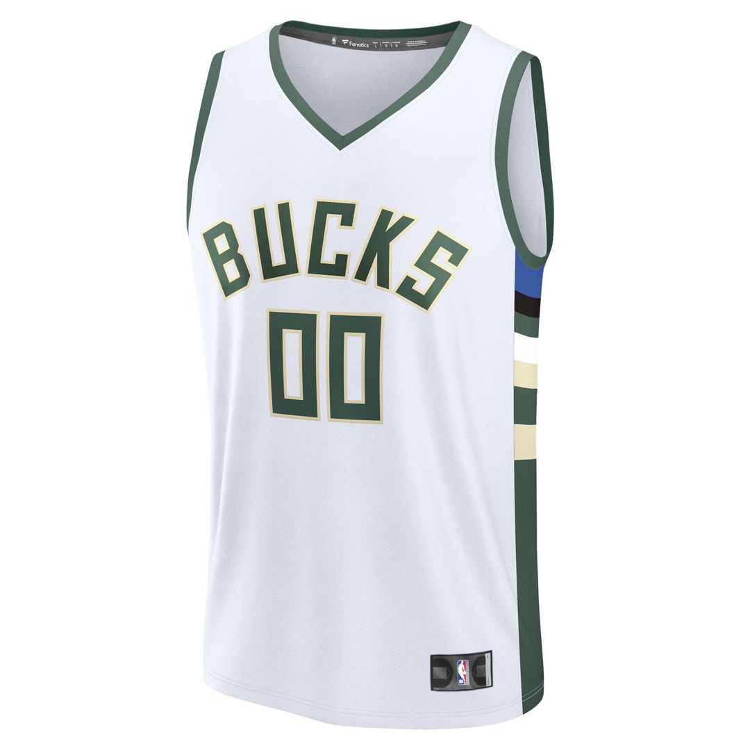 Milwaukee Bucks Fanatics Youth Fast Break Custom Replica Jersey - Black - Statement Edition
