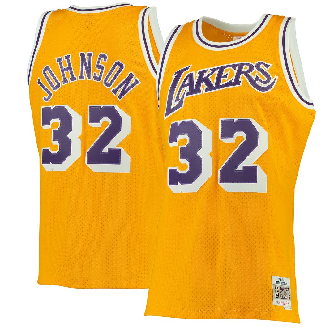 Magic Johnson Los Angeles Lakers Mitchell & Ness 1984/85 Hardwood Classics Swingman Jersey - Purple