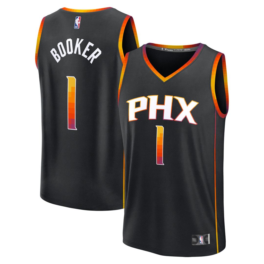 Devin Booker Phoenix Suns Fanatics Youth Fast Break Player Replica Jersey - Statement Edition - Black