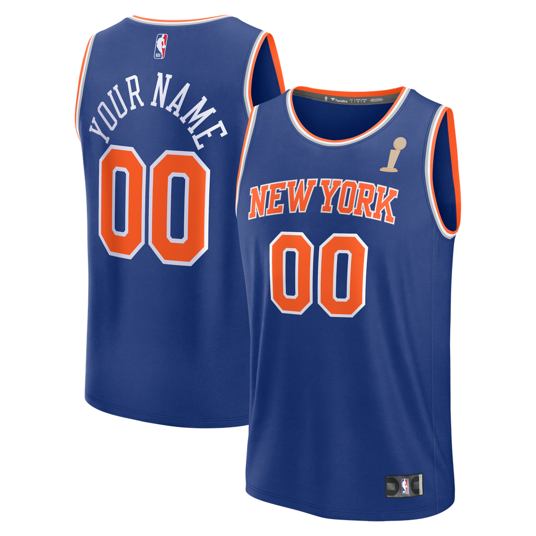 New York Knicks Fanatics Youth 2026 NBA Finals Fast Break Custom Jersey - Icon Edition - Blue