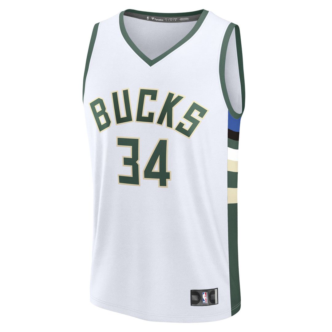 Giannis Antetokounmpo Milwaukee Bucks Fanatics Fast Break Player Replica Jersey - Association Edition - White