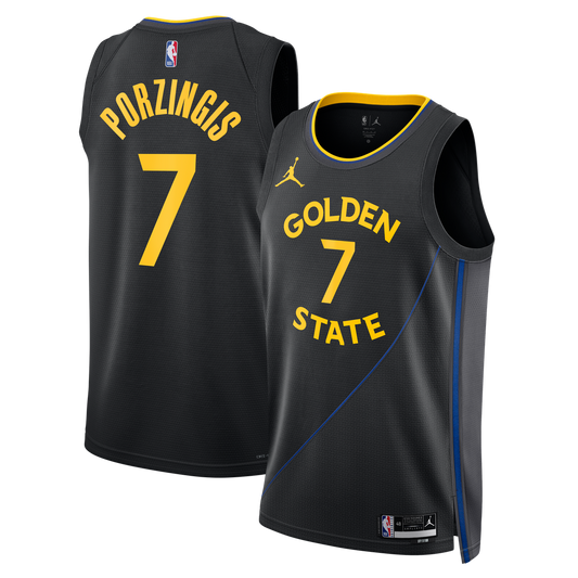 Kristaps Porziņģis Golden State Warriors Jordan Brand Unisex Swingman Jersey - Statement Edition - Black