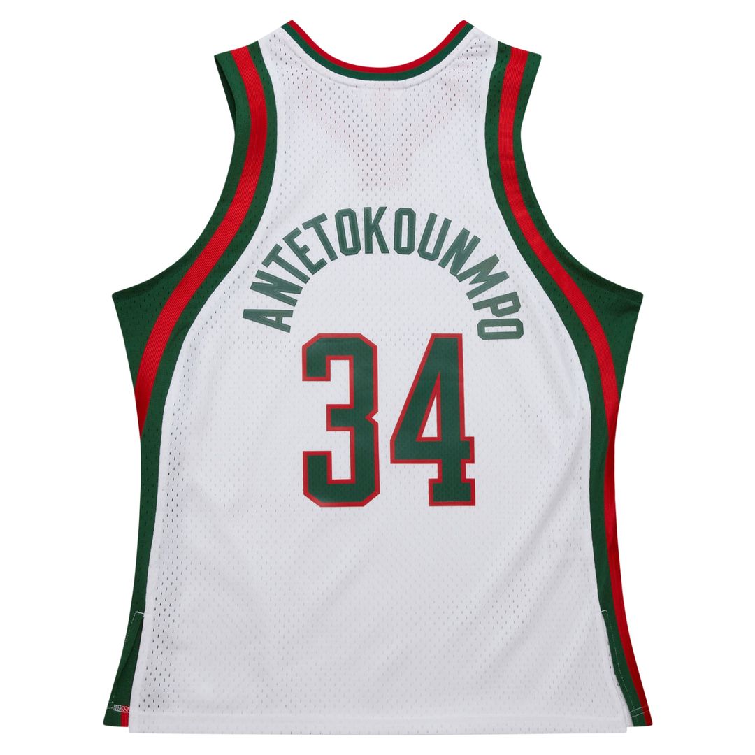 Giannis Antetokounmpo Milwaukee Bucks Mitchell & Ness 2013/14 Hardwood Classics Swingman Jersey - Hunter Green