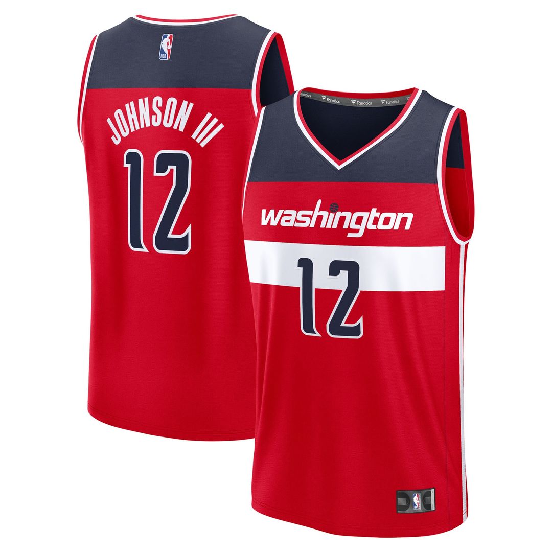 Tre Johnson III Washington Wizards Fanatics Youth 2025 NBA Draft First Round Pick Fast Break Replica Jersey - Icon Edition - Red