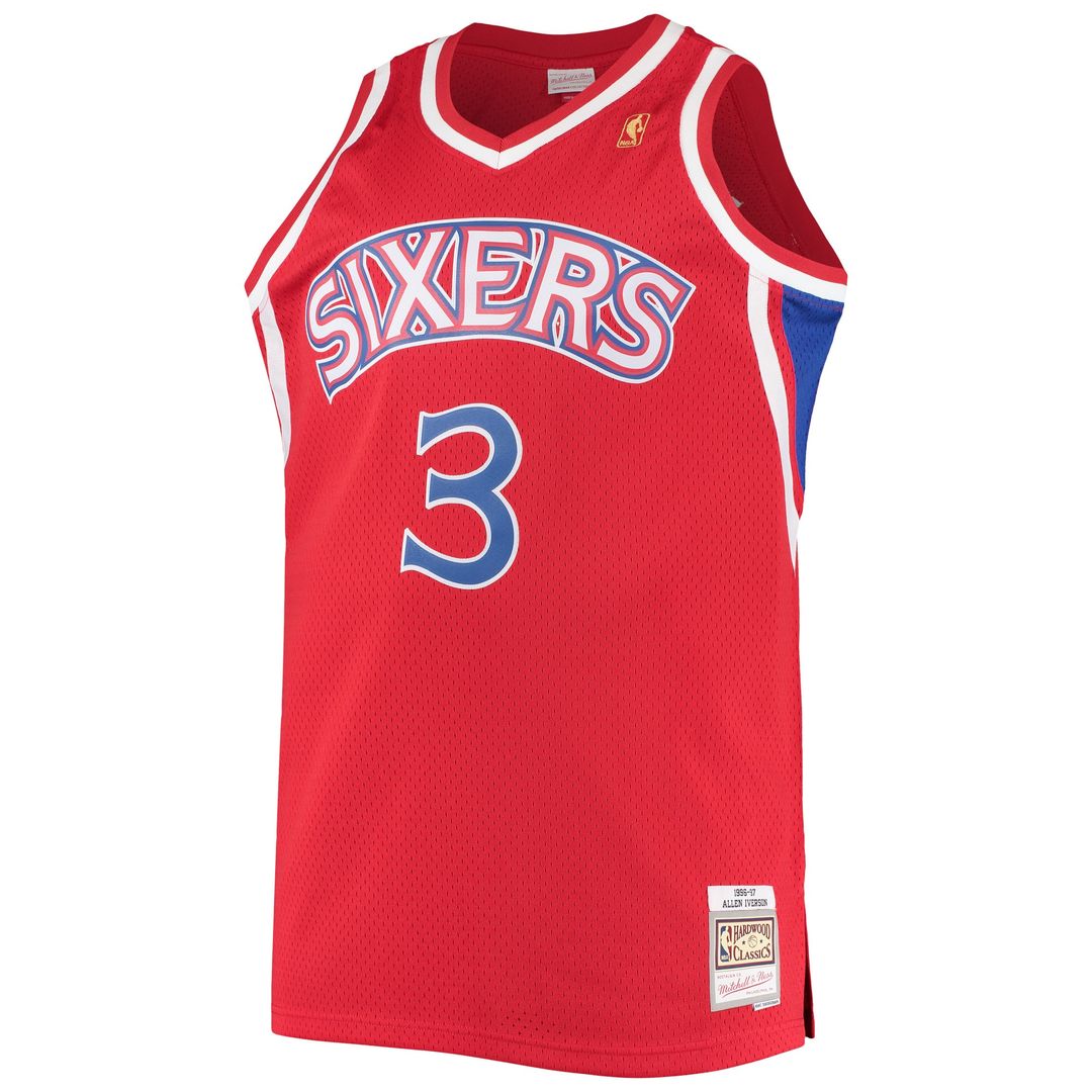 Allen Iverson Philadelphia 76ers Mitchell & Ness 2000/01 Big & Tall Hardwood Classics Swingman Jersey - Black