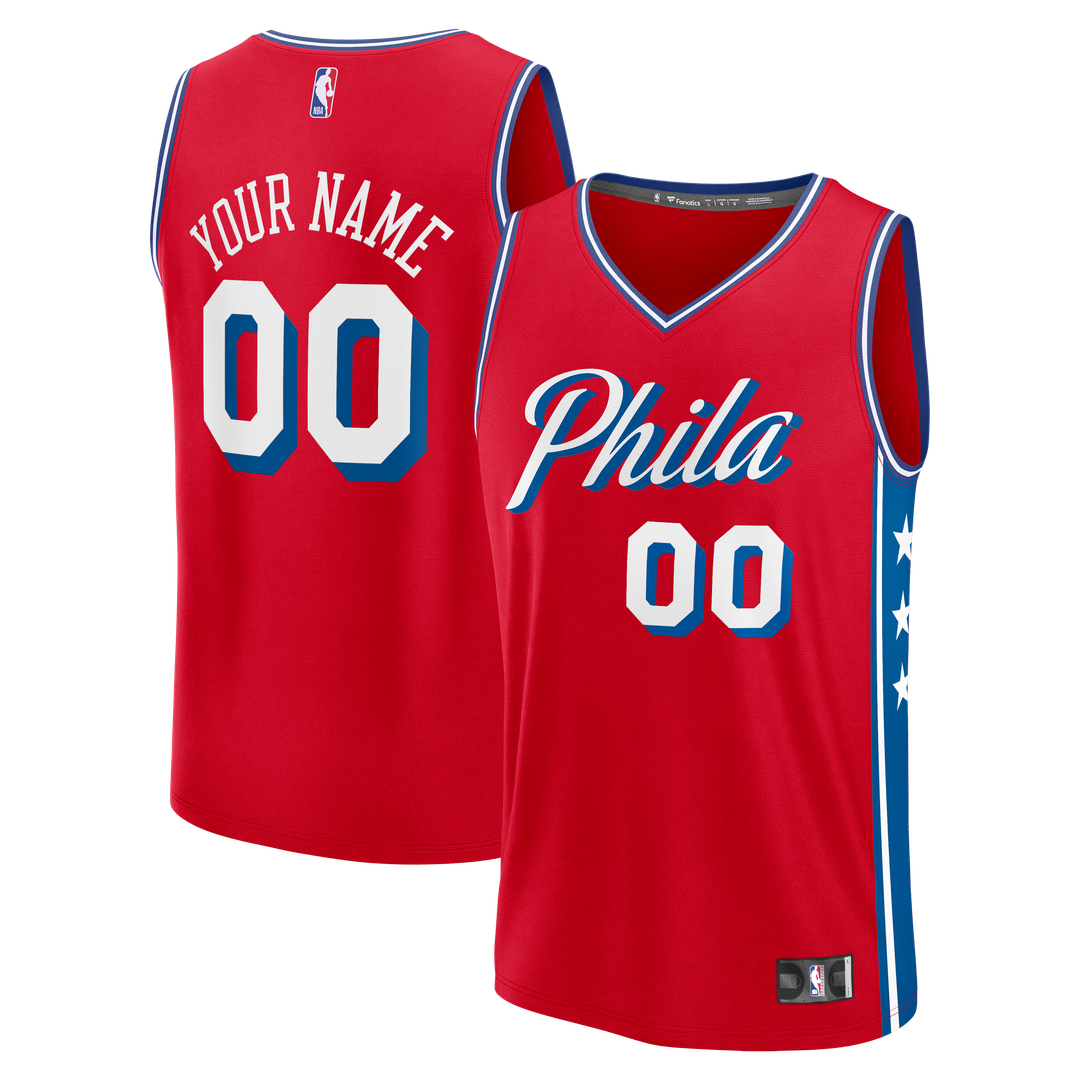 Philadelphia 76ers Fanatics Fast Break Custom Jersey - Association Edition - White