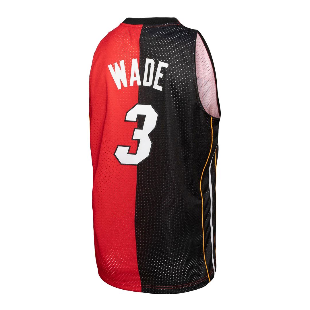 Dwyane Wade Miami Heat Mitchell & Ness Big & Tall Hardwood Classics 2005/06 Split Swingman Jersey - Black/Red