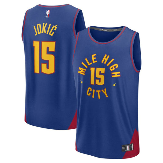 Nikola Jokic Denver Nuggets Fanatics Fast Break Player Replica Jersey - Statement Edition - Blue