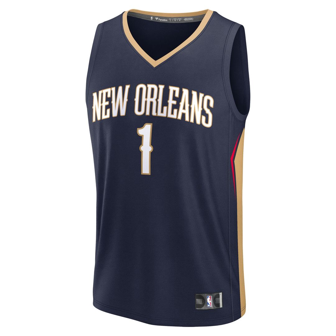 Zion Williamson New Orleans Pelicans Fanatics Fast Break Player Replica Jersey - Icon Edition - Navy