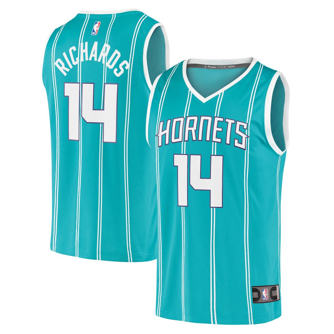 Nick Richards Charlotte Hornets Fanatics Fast Break Replica Jersey - Icon Edition - Teal