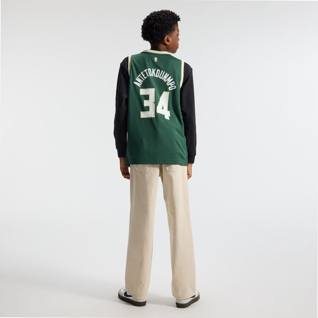 Giannis Antetokounmpo Milwaukee Bucks Fanatics Youth Fast Break Player Replica Jersey - Icon Edition - Hunter Green