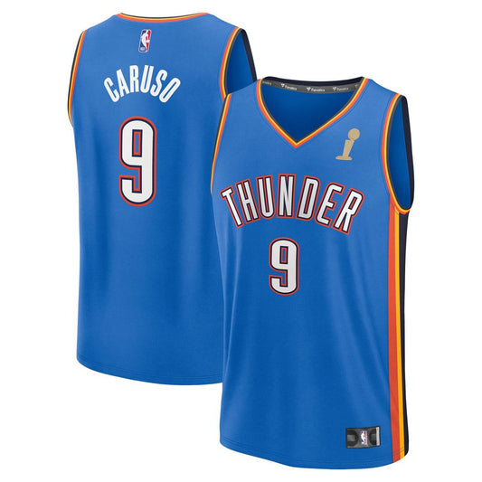 Alex Caruso Oklahoma City Thunder Fanatics Youth 2025 NBA Finals Champions Fast Break Player Replica Jersey - Blue - Icon Edition
