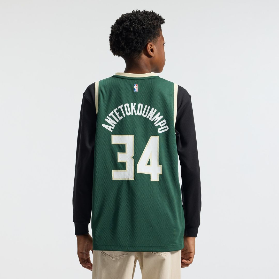 Giannis Antetokounmpo Milwaukee Bucks Fanatics Youth Fast Break Player Replica Jersey - Icon Edition - Hunter Green