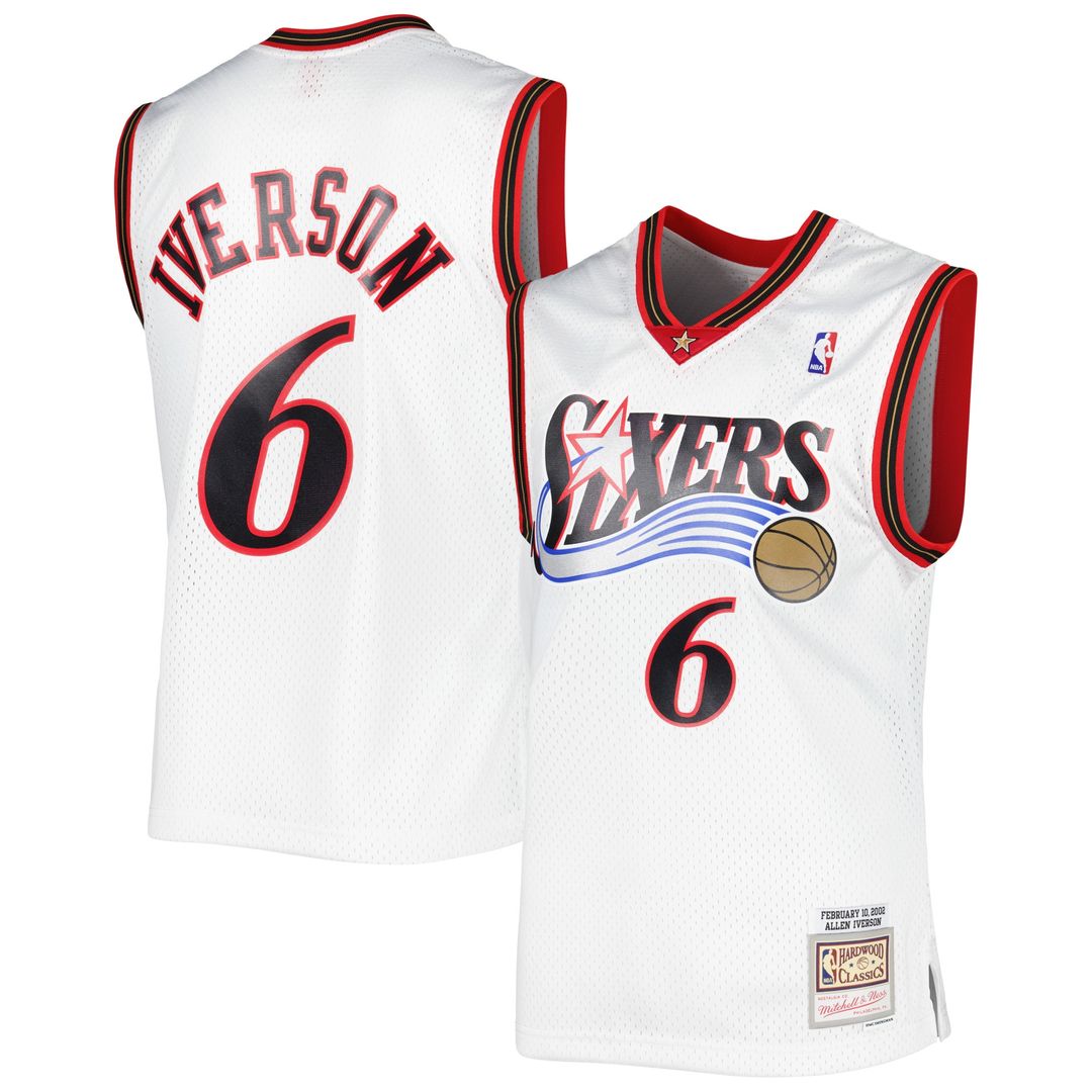 Allen Iverson Philadelphia 76ers Mitchell & Ness 2002/03 Hardwood Classics Swingman Jersey - White